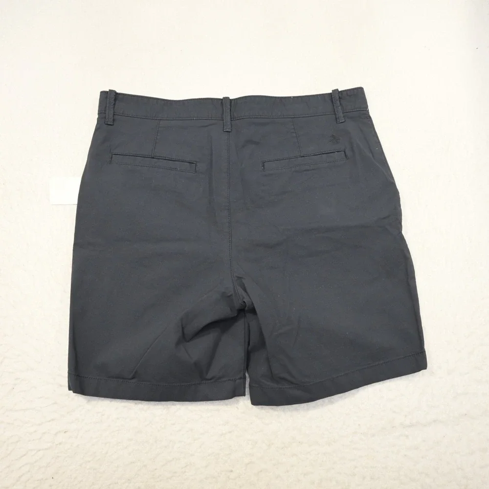 Penguin Chino Shorts Blue Flat Front Stretch Mens Size 33 x 8